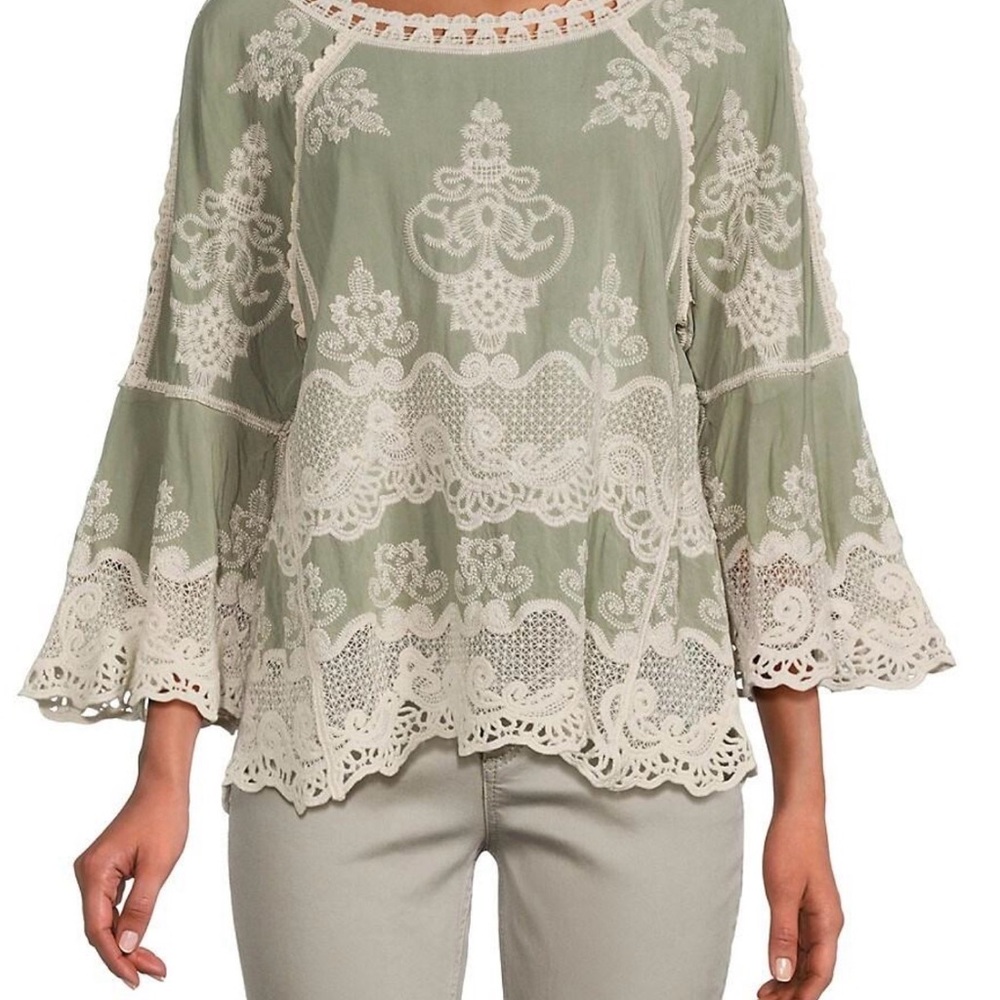 Democracy Green Lace Blouse